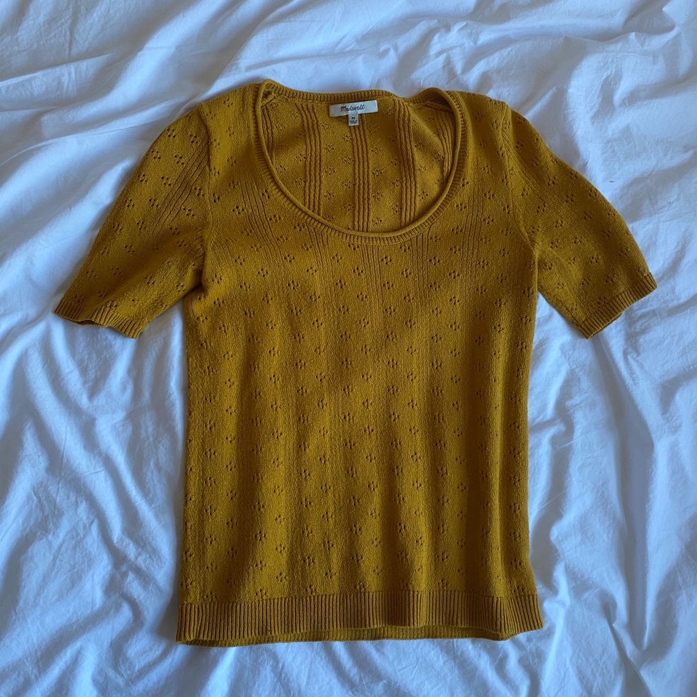Madewell Pointelle scoop-neck top